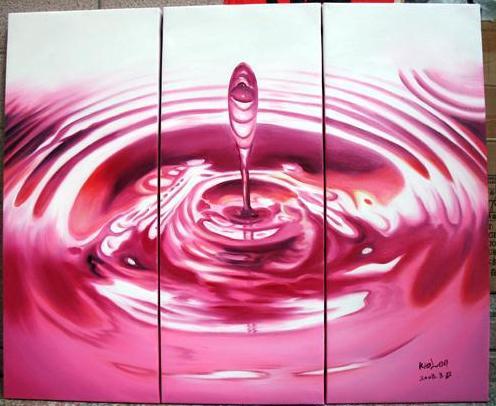 Dafen Oil Painting on canvas red water drop -set445